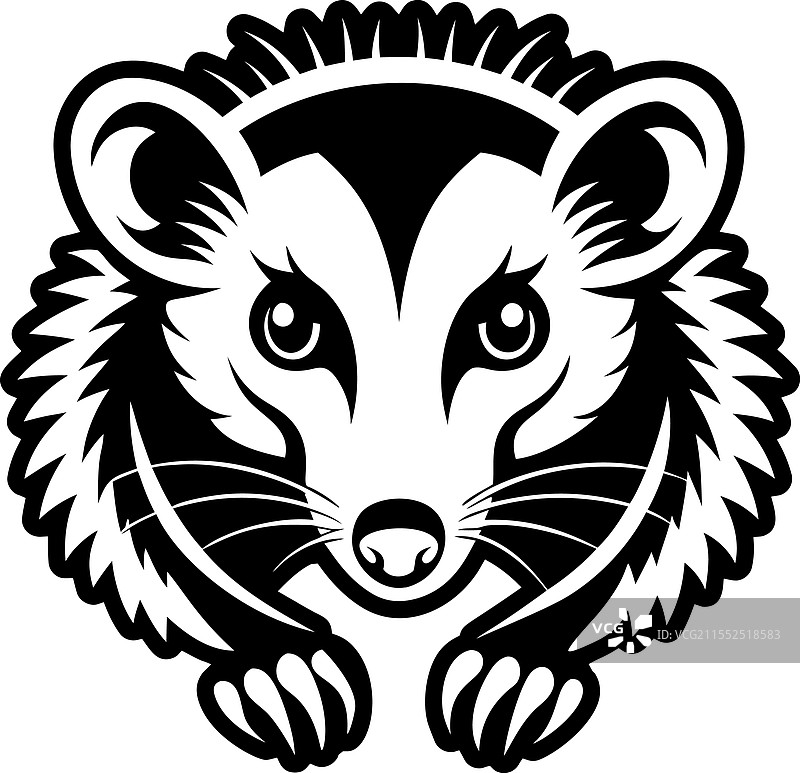 填充风格的负鼠图标图片素材