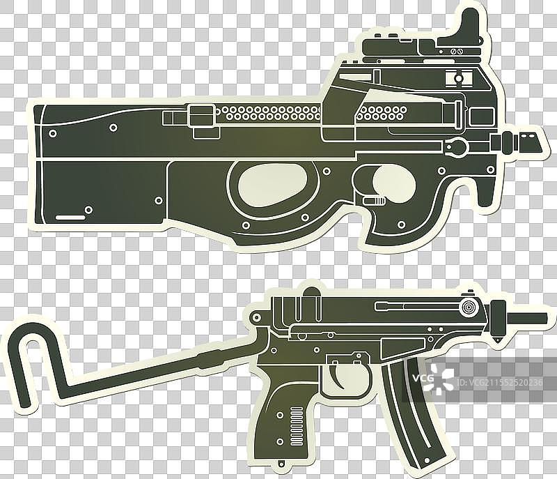 P-90和蝎子贴纸图片素材