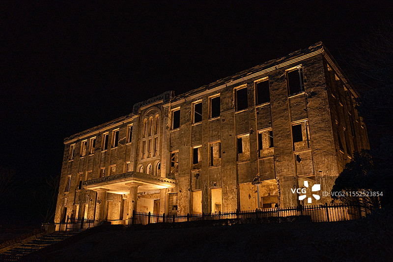 韩国文化遗产，韩国战争，历史战争，现代与当代韩国历史，铁原朝鲜劳动党总部图片素材