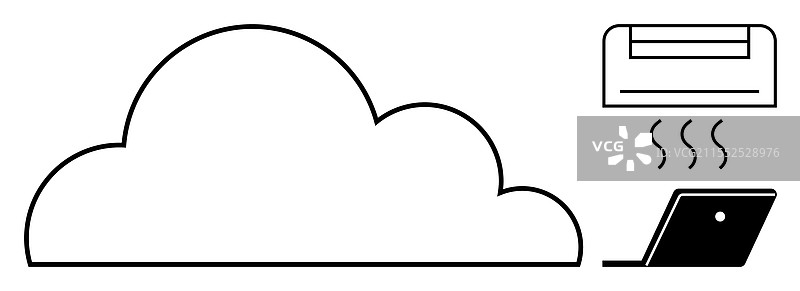 云计算与互联网连接概念图片素材