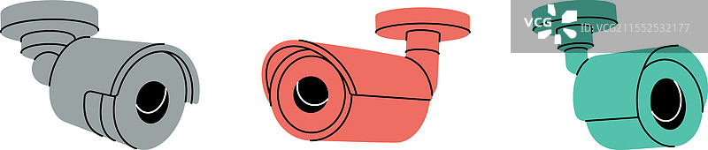户外监控摄像头套件图片素材
