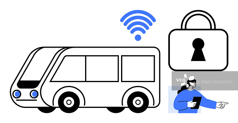 智能交通概念与无线公交图片素材