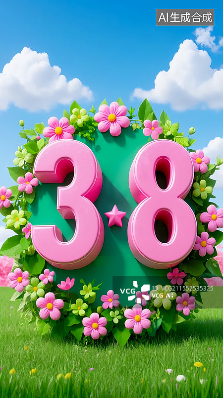 【AI数字艺术】3D春季风格3·8妇女节场景图片素材