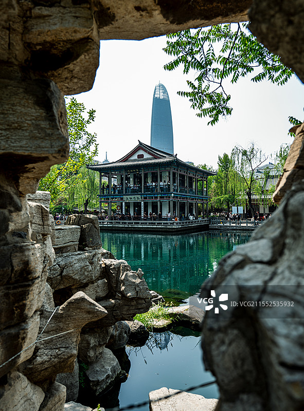 济南黑虎泉古今中外图片素材