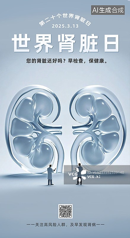 【AI数字艺术】世界肾脏日3D风格可编辑海报模板图片素材