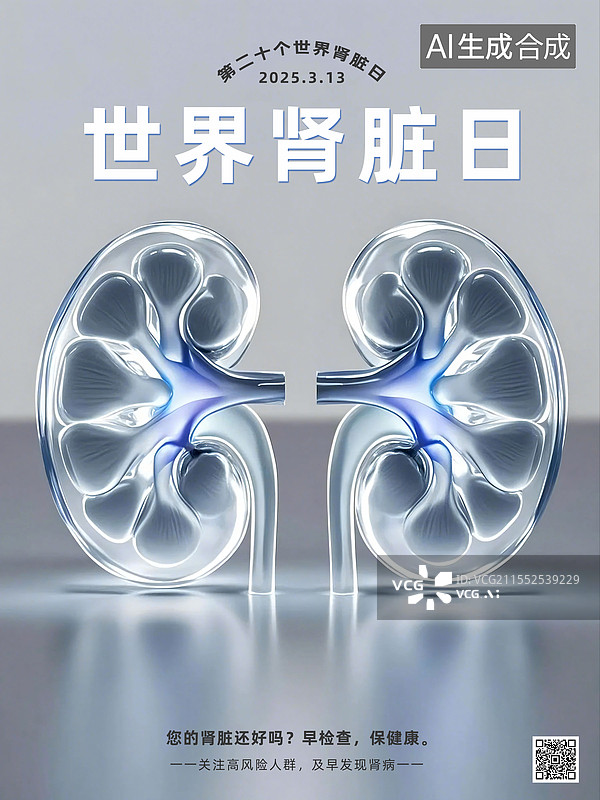 【AI数字艺术】世界肾脏日3D风格可编辑海报模板图片素材