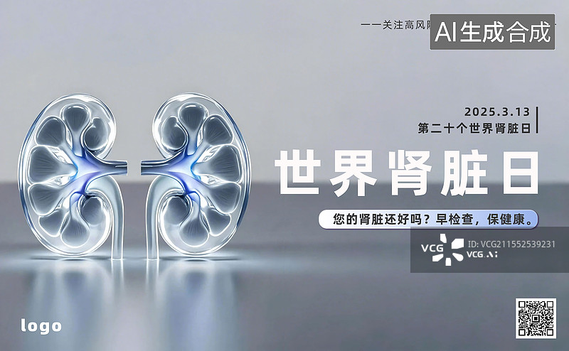 【AI数字艺术】世界肾脏日3D风格可编辑海报模板图片素材