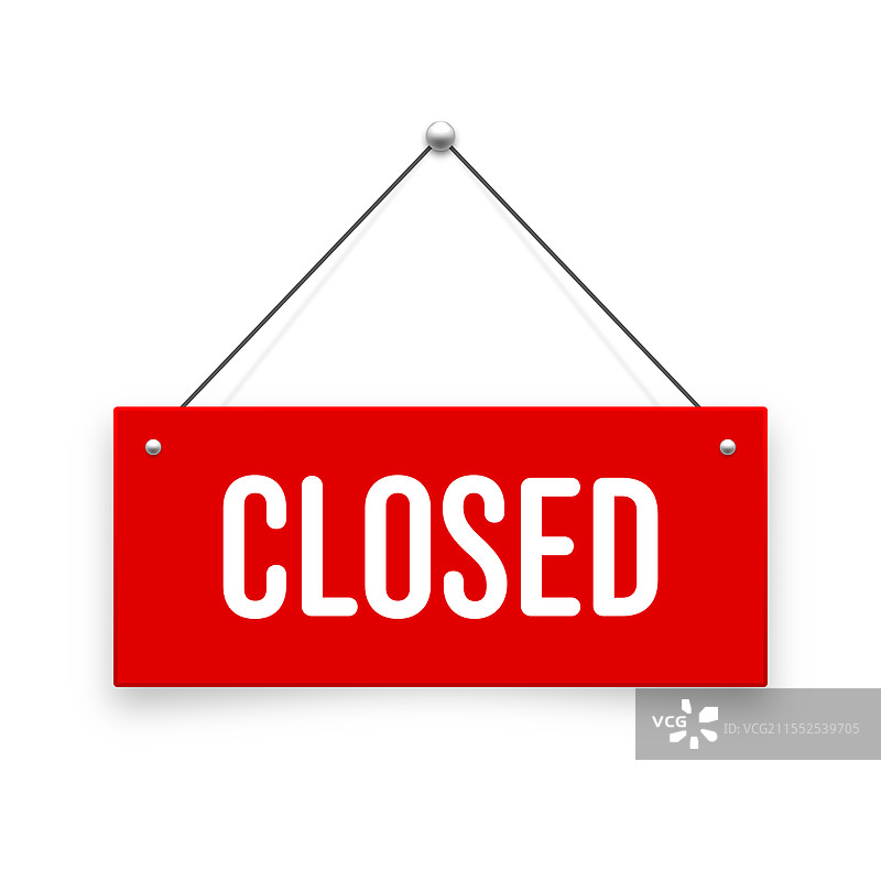 逼真的关闭悬挂标志复古门图片素材