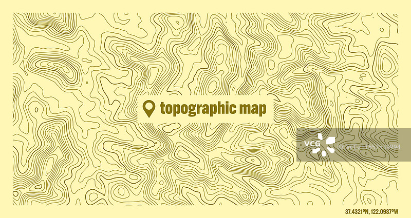 彩色地形图与等高线图片素材