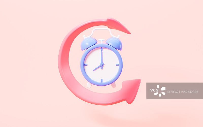 卡通常超时间工作运行概念3D渲染图片素材