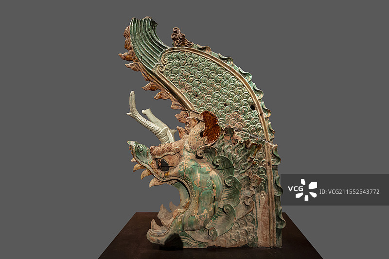 山西博物院“土木华章”展：永乐宫重阳殿琉璃鸱吻（元，山西博物院藏）图片素材