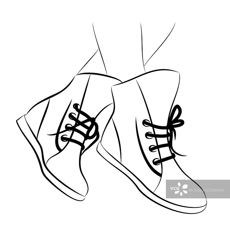 一双鞋子的素描图片素材