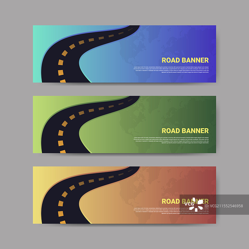 街道横幅设计模板套件图片素材