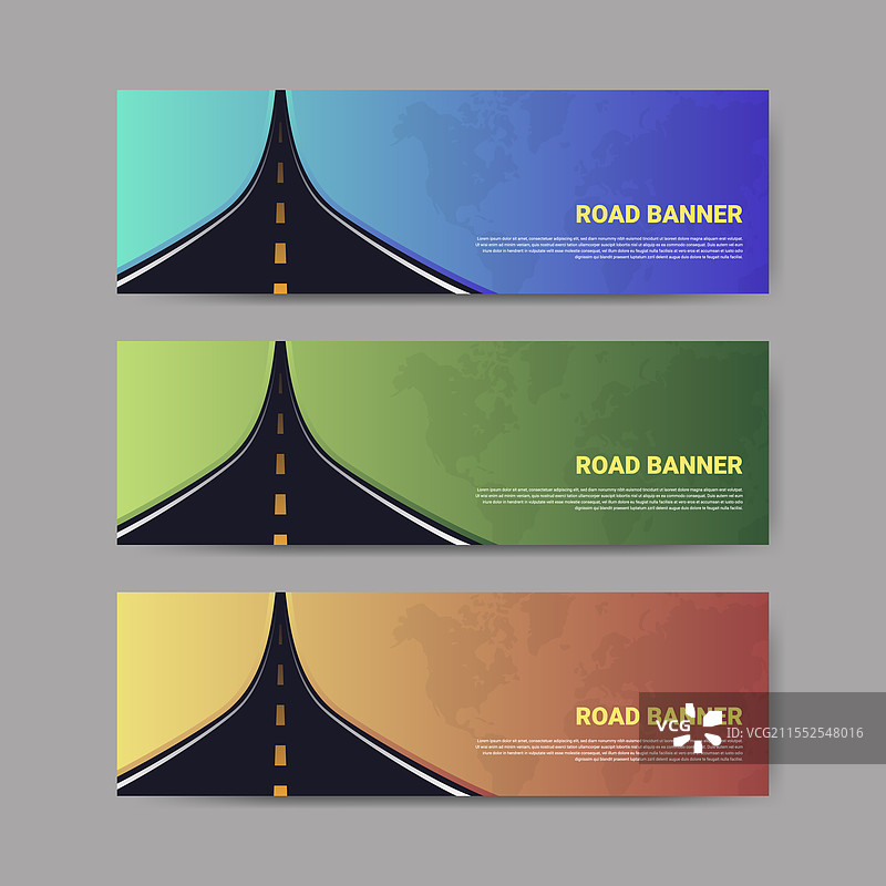 街道横幅设计模板套件图片素材