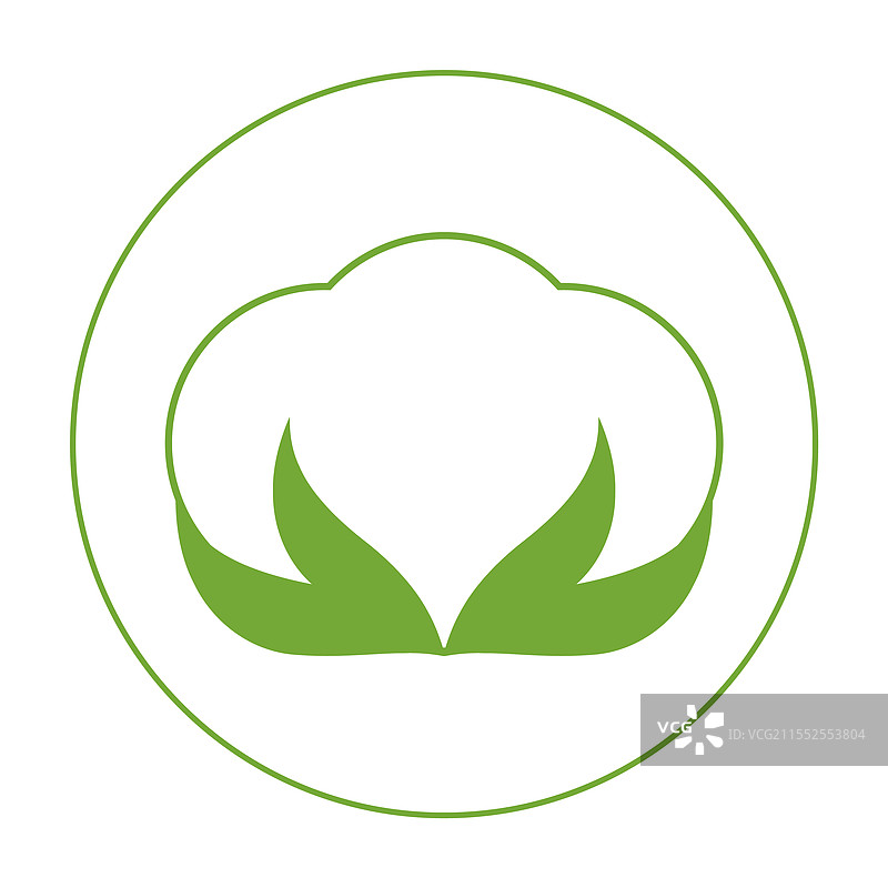 绿色棉花花朵绘画图片素材