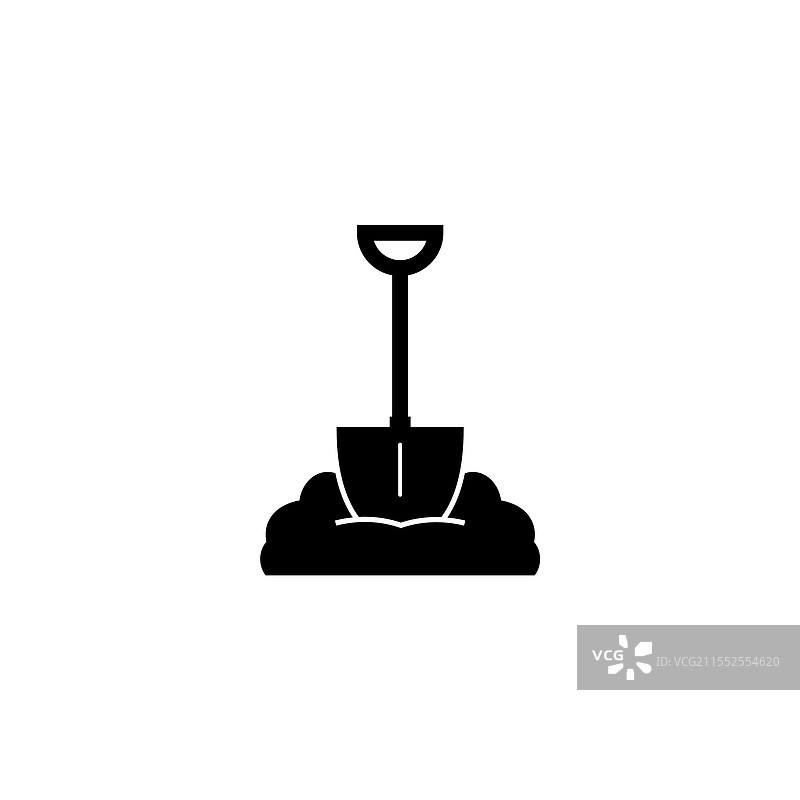 沙土和铲子图标简单设计图片素材