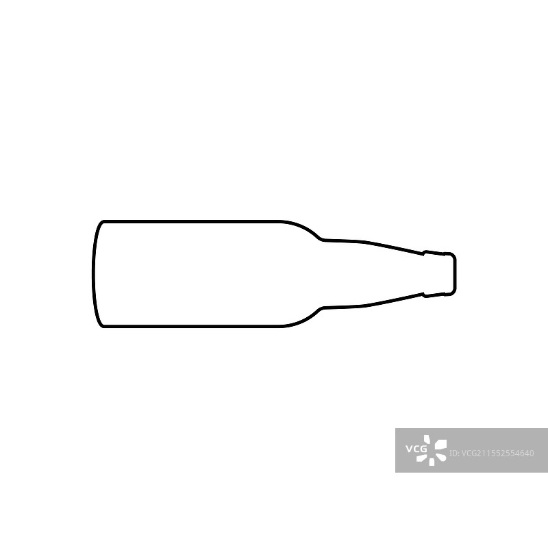 一只空啤酒瓶侧躺着图片素材