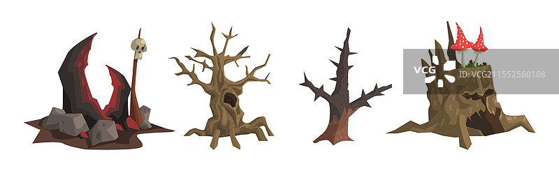 阴森可怕的景观地形元素图片素材