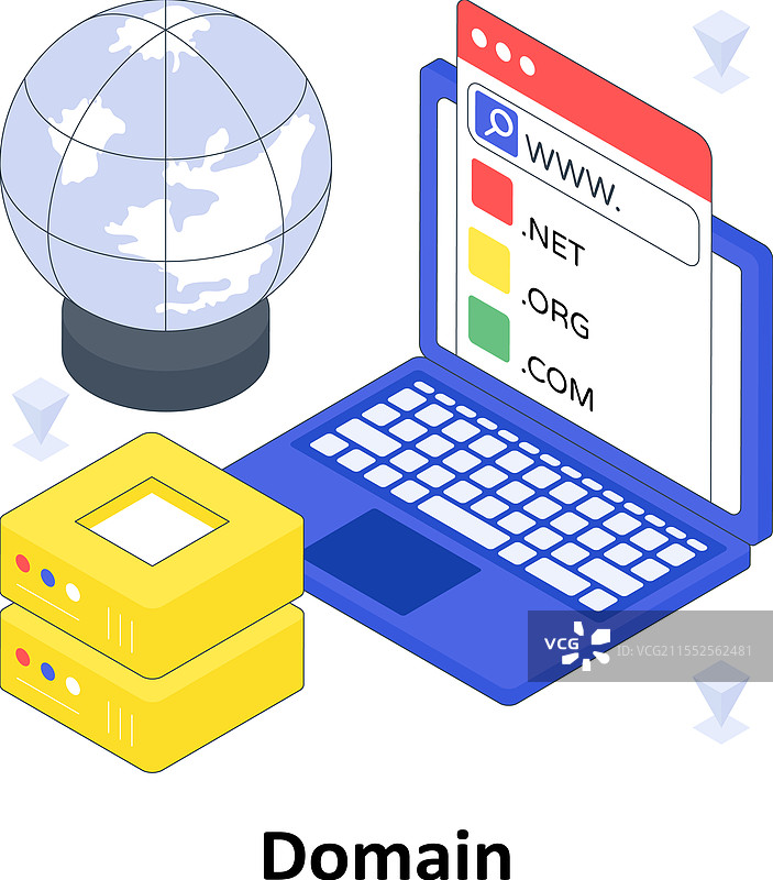 域名等距彩色EPS文件ST图片素材