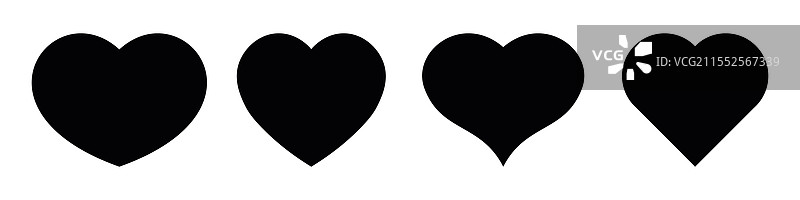 4种独特的心形设计图片素材