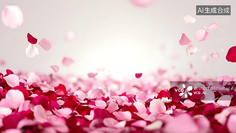 【AI数字艺术】三八妇女节节日女生节女神节飘落的玫瑰花瓣图片素材