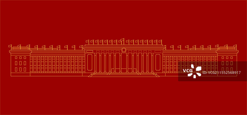 人民大会堂插画图片素材