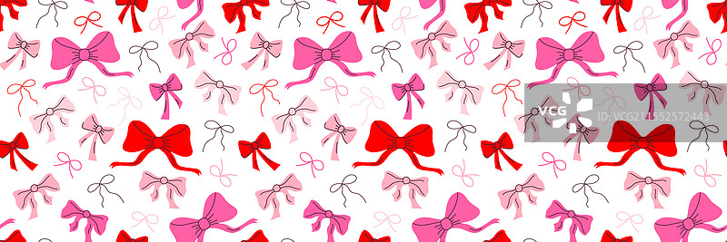 各种色彩缤纷的手绘时尚无缝蝴蝶结图片素材