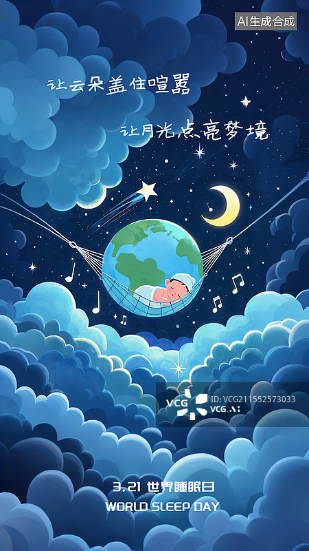【AI数字艺术】世界睡眠日素材图片图片素材