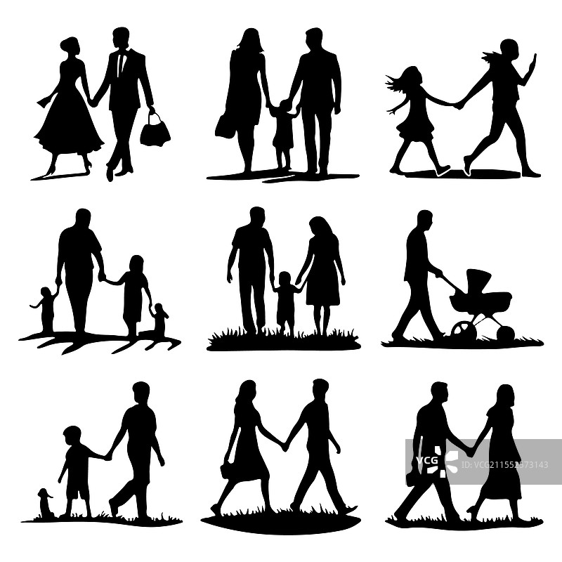 浪漫情侣剪影亲吻图片素材