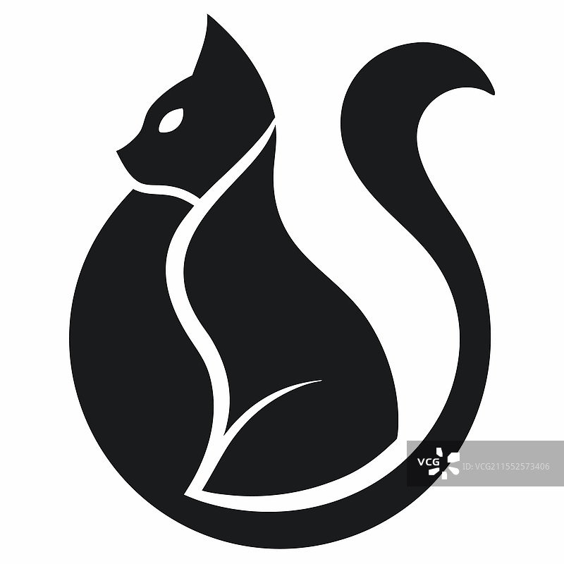 猫咪极简风格logo设计3图片素材