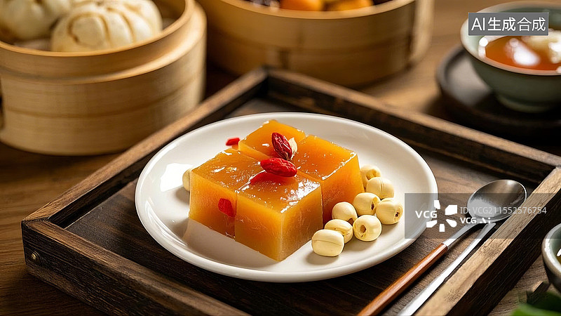 【AI数字艺术】广式早茶美食马蹄糕图片素材