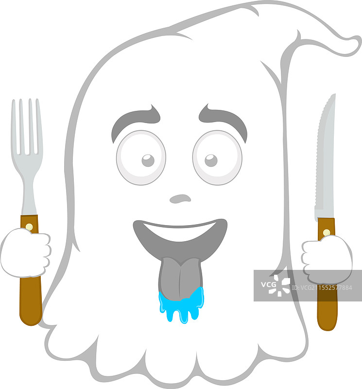 饥饿的鬼魂与刀叉图片素材