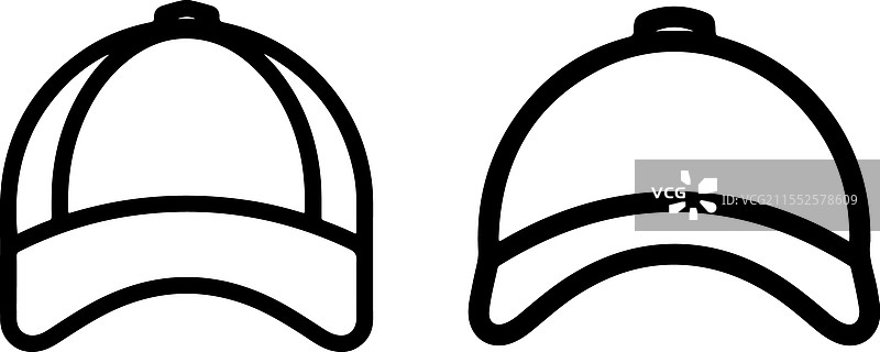 棒球帽线条图标线性风格标志图片素材