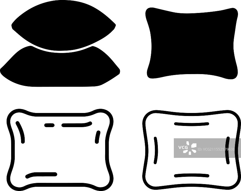 网络和移动应用的枕头图标图片素材