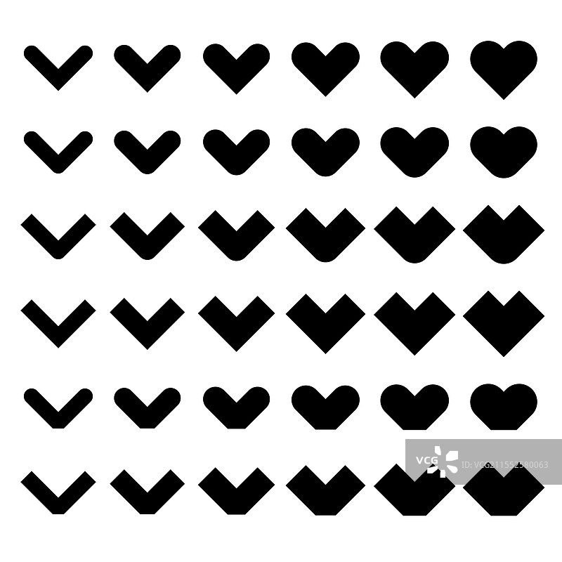 一组心形图案图片素材