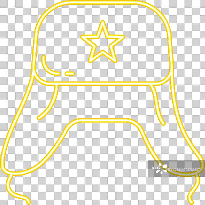 带耳朵的乌莎卡帽霓虹图标图片素材