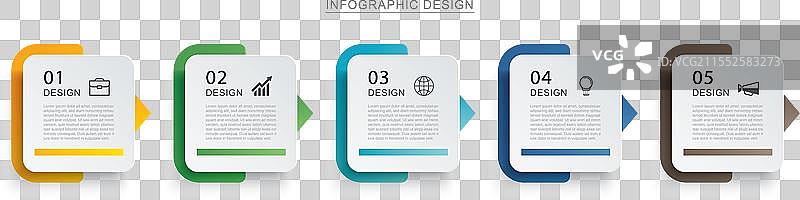 5个数据信息图表时间线标签纸索引图片素材