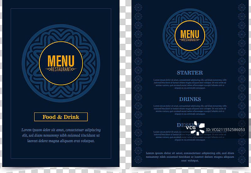 带有装饰元素的菜单布局图片素材