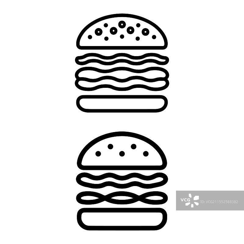 汉堡图标集，奶酪汉堡图片素材