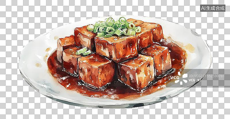 【AI数字艺术】特色美食豆腐插画 麻婆豆腐图片素材