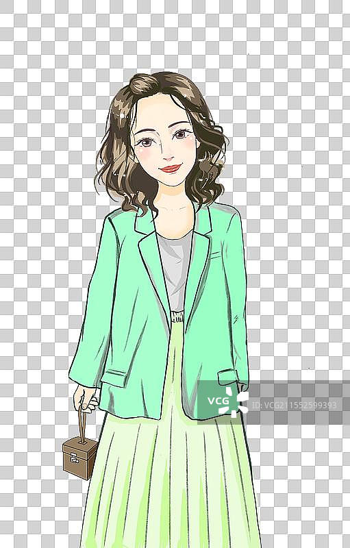 现代装美女逛街购物穿搭随意松弛女人图片素材