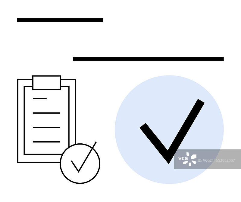 带有剪贴板的检查表和批准概念图片素材