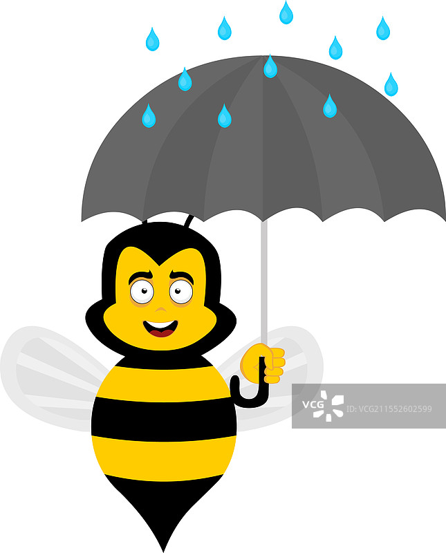 蜜蜂、雨伞和雨图片素材