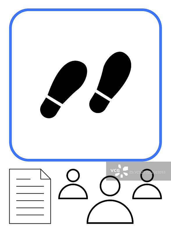 文件上方的脚印图标和人物符号图片素材