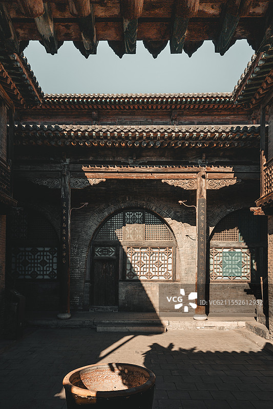 山西灵石王家大院景区内部民居图片素材