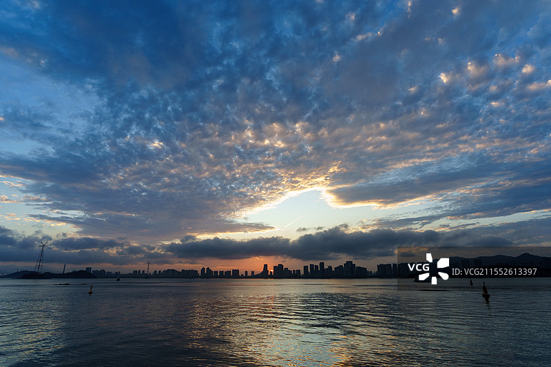 厦门海边落日风景图片素材
