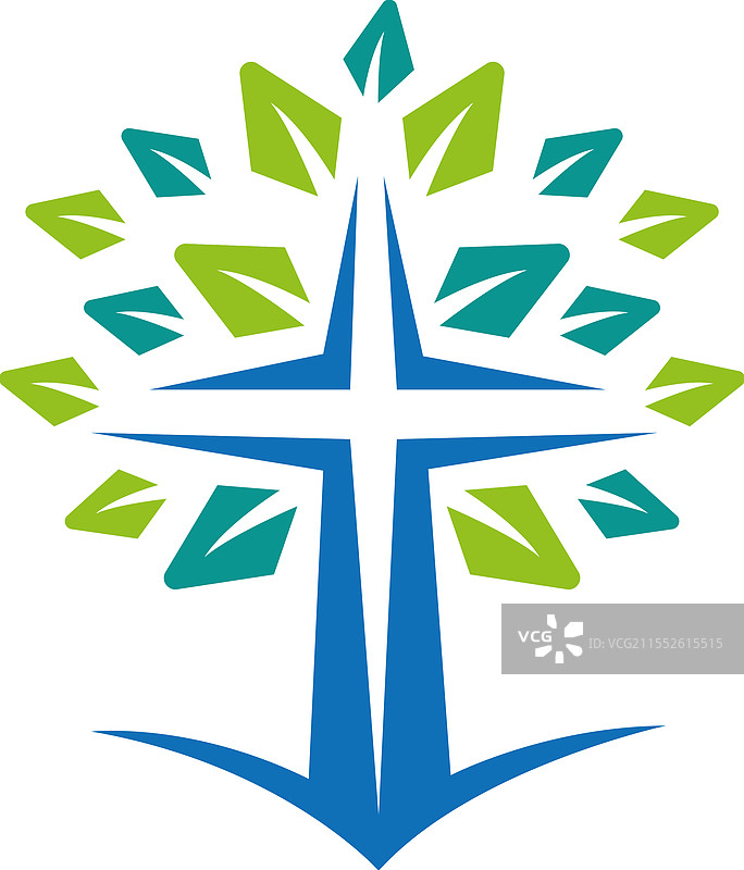 基督教教堂的标志，十字架，祈祷的树图片素材