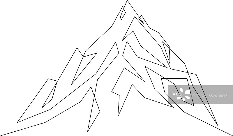 一笔连画的山脉风景图图片素材