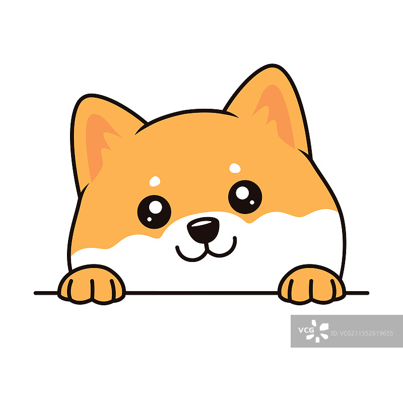 可爱的棕色小狗卡通角色图片素材