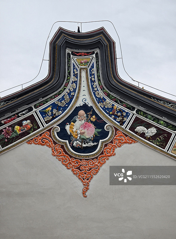 潮汕风格屋顶嵌瓷图片素材